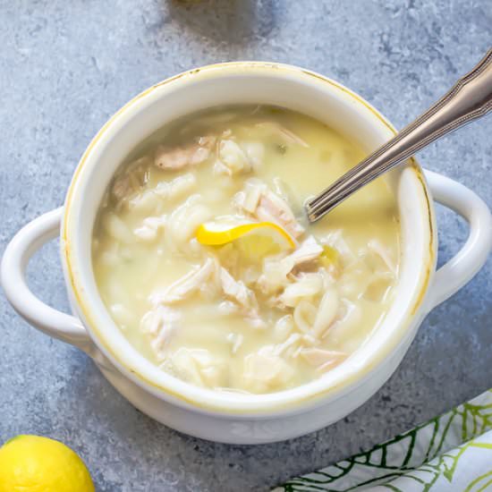 Crock Pot Greek Lemon Chicken Soup