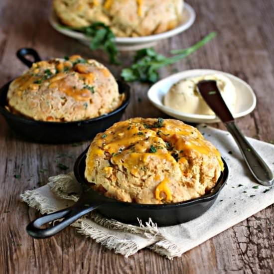 Cheesy Skillet Irish Soda Breads