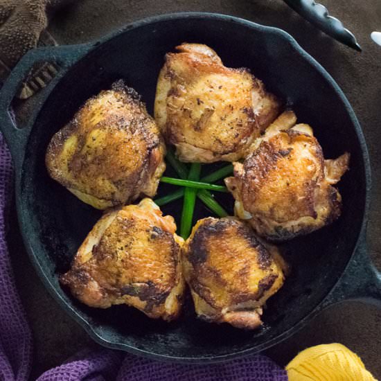 Crispy Soy Brined Chicken Thighs