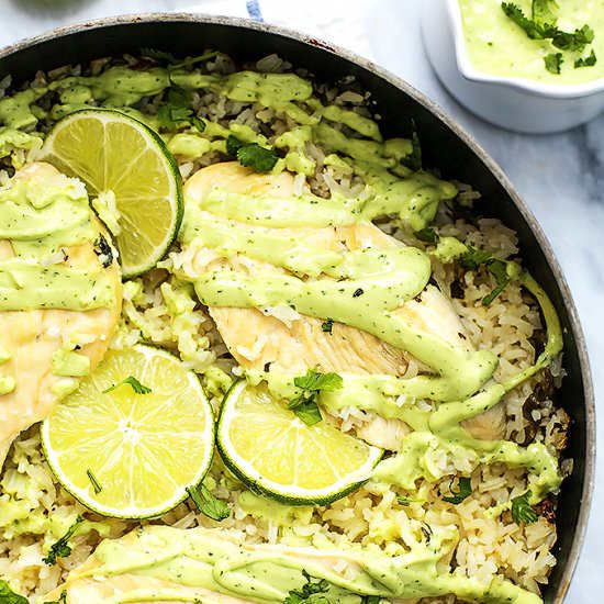 One Pot Cilantro Lime Chicken & Rice