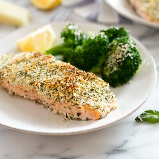 Hemp and Pecorino Crusted Salmon