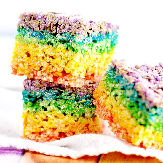 Rainbow Rice Krispie Treats