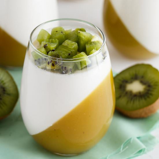 Kiwi Passion Fruit Panna Cotta