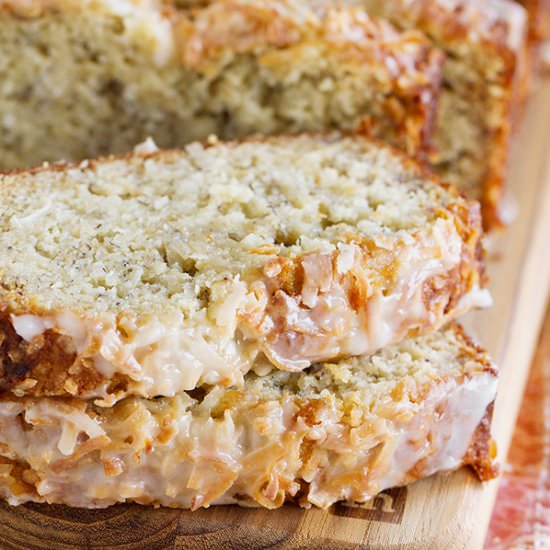 Citrus Glazed Coconut Banana Bread
