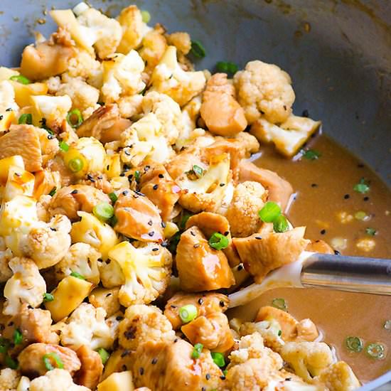 Teriyaki Chicken and Cauliflower Skillet