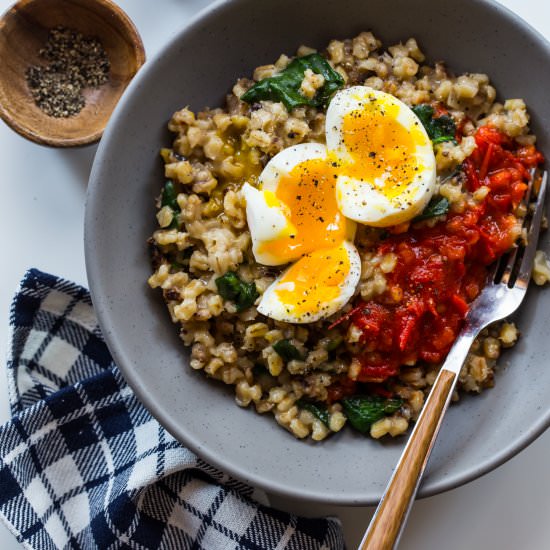 Barley Spinach Risotto