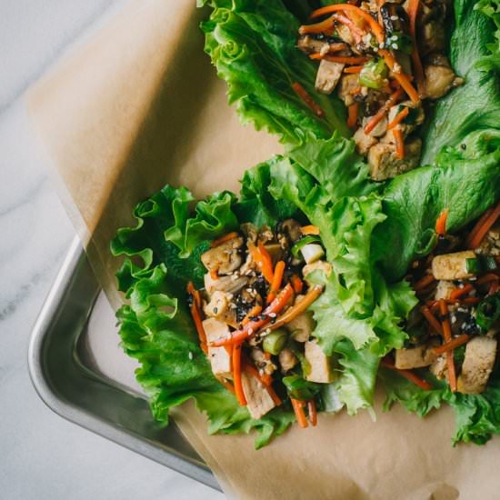 Shiitake Tofu Lettuce Cups