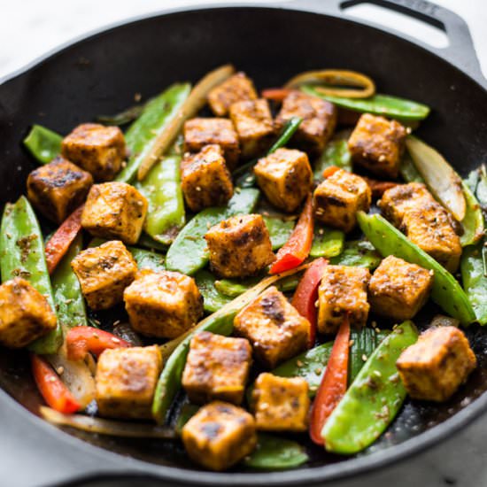 Jamaican Jerk Tofu Stir Fry