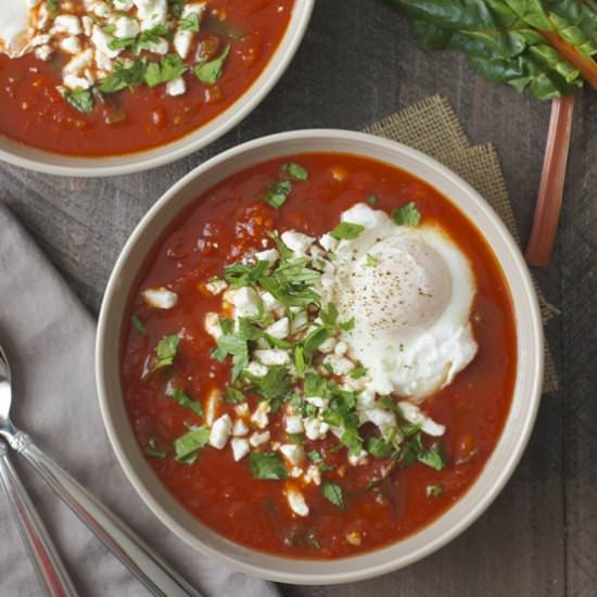 Shakshuka Soup with Swiss Chard