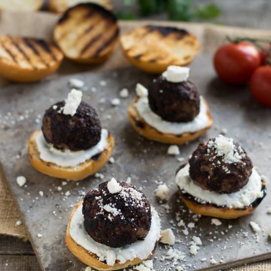 Mediterranean Lamb Meatball Sliders