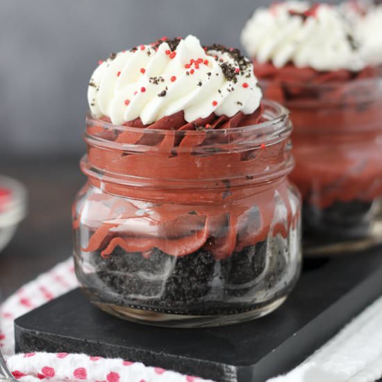 Red Velvet Cheesecake Shooters