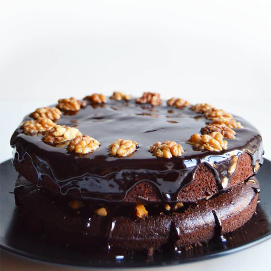 Vegan Chocolate Walnut Cake