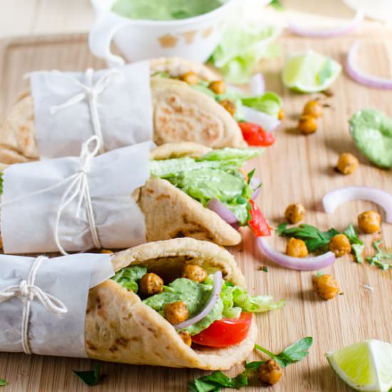 Vegan Wraps Using Naan Bread