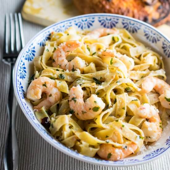 Chili Pasta with Garlic Prawns