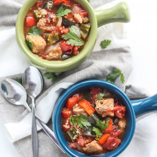 Poblano, Pork, and Quinoa Chili