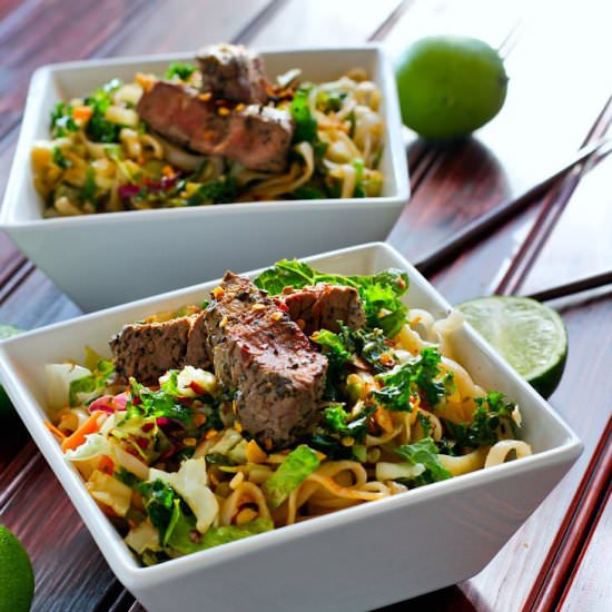 Gluten Free Spicy Rice Noodle Salad