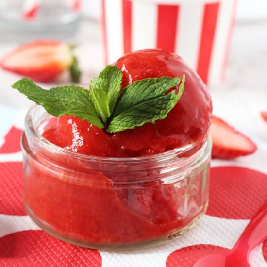 Healthy Strawberry Sorbet
