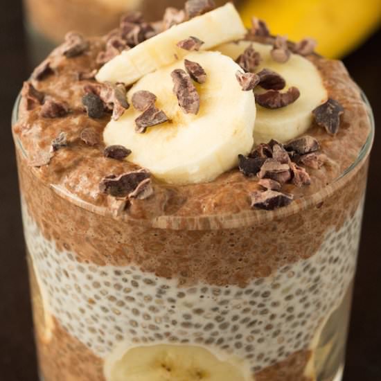 Banana Cacao Chia Seed Pudding