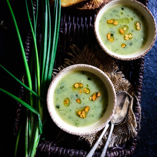 Garlicky Potato and Spring Onion Soup