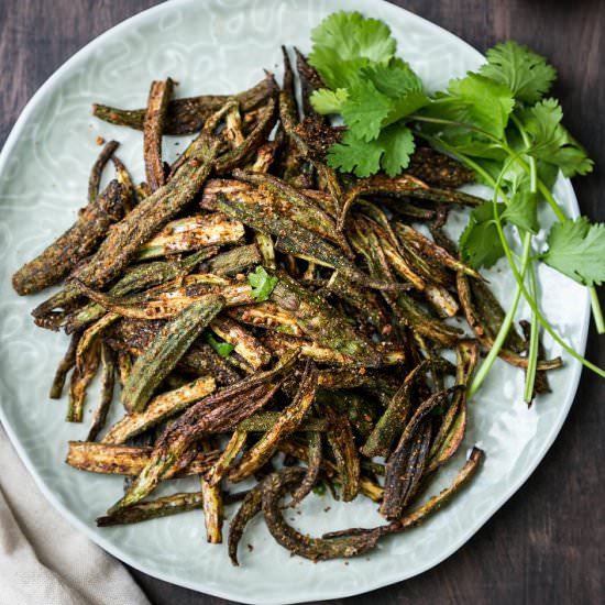 Oven Baked Crispy Bhindi (Okra)
