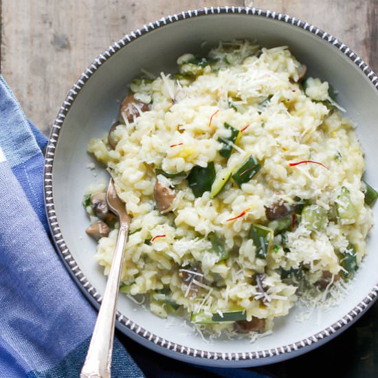 Zucchini Mushroom Risotto {one pot}