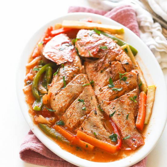 Jamaican Steamed Red Snapper Fish