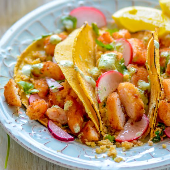 Cauliflower Rice Shrimp Tacos