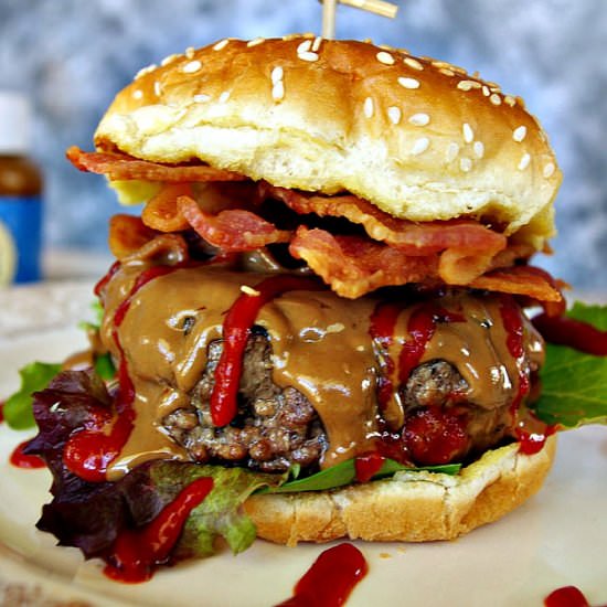 Bacon Burger with Cookie Butter