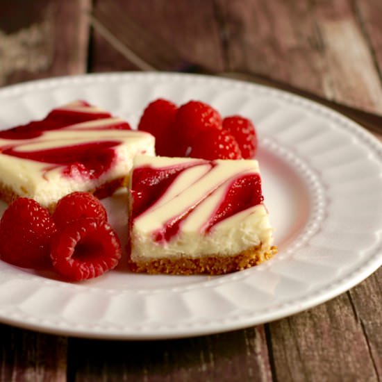 Raspberry Swirl Cheesecake Squares
