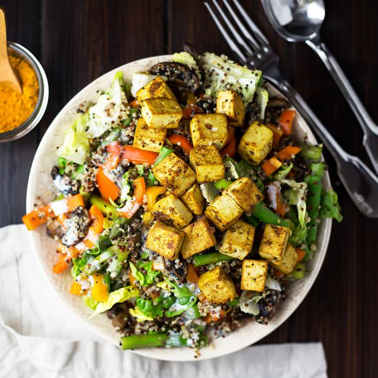 Colorful Tofu Quinoa Bowl
