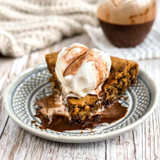 Oat and Chocolate Skillet Cookie