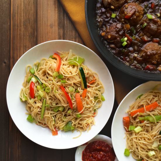 Perfect Easy Hakka Noodles (Vegan)