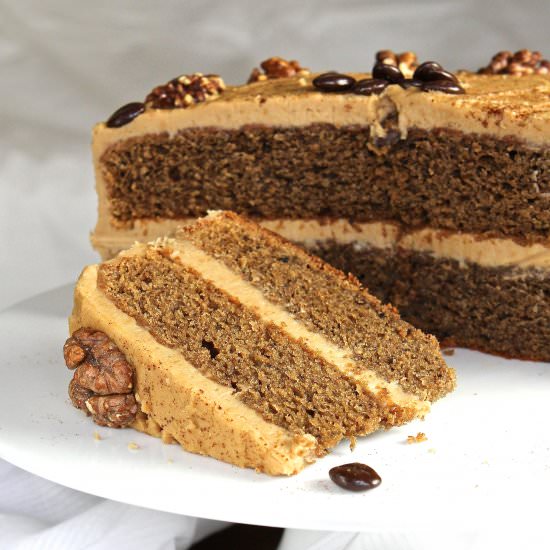 Coffee & Walnut Cake – GF