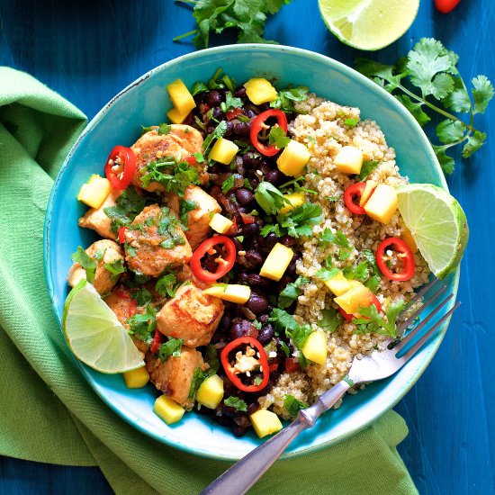 Chicken Black Bean Quinoa Bowls