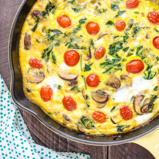 Skillet Crustless Quiche Primavera