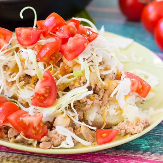 Cheeseburger Stuffed Baked Potatoes