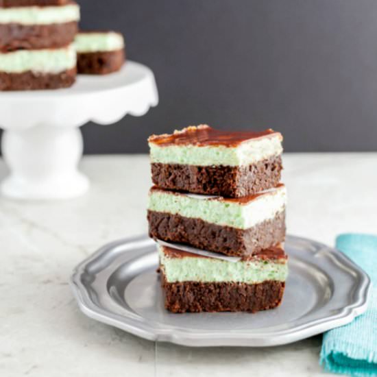 Mint Cream Brownie Bars