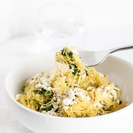 Spaghetti Squash with Feta and Kale