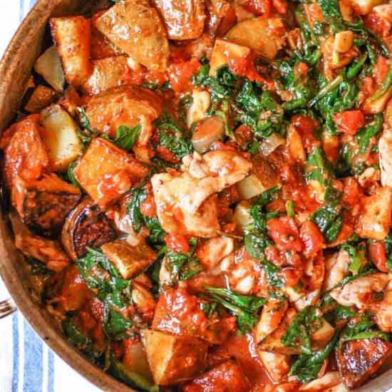 Chicken, Potato, And Tomato Skillet