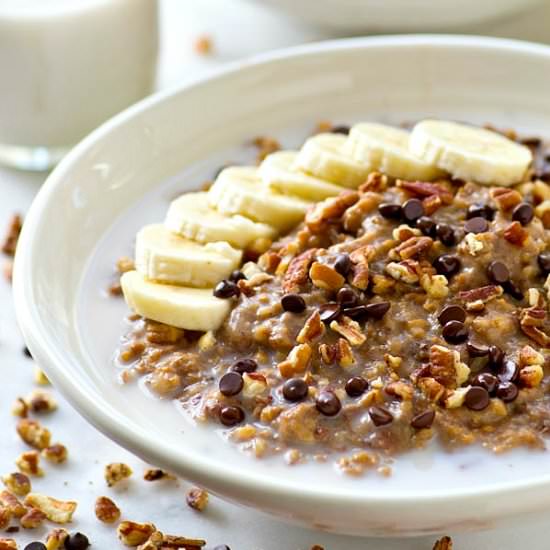Crockpot Banana Steel-Cut Oatmeal