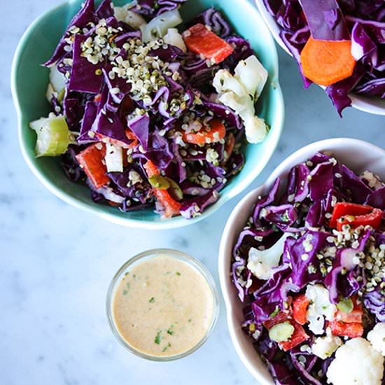 Red Cabbage Salad with Tahini Lemon