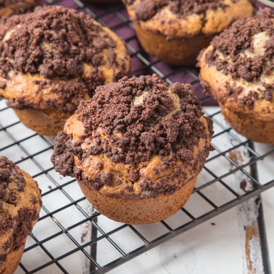 Chocolate Coffee Crumb Muffins