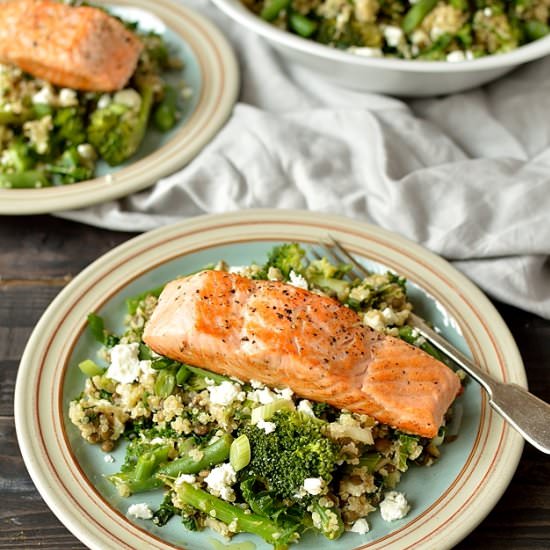 Quinoa, Lentil, Kale & Feta Salad