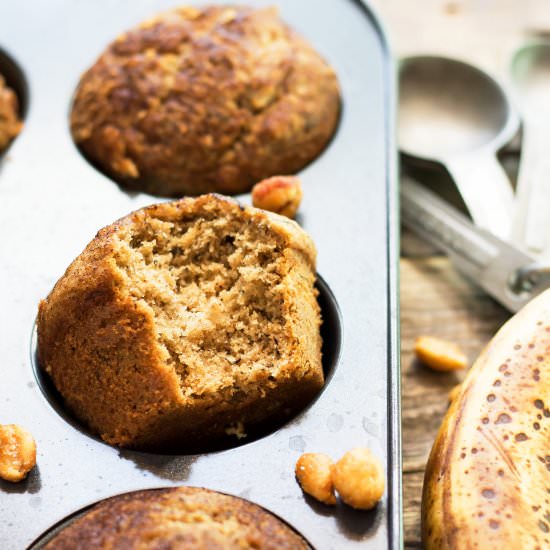 Healthy Banana & PB Muffins