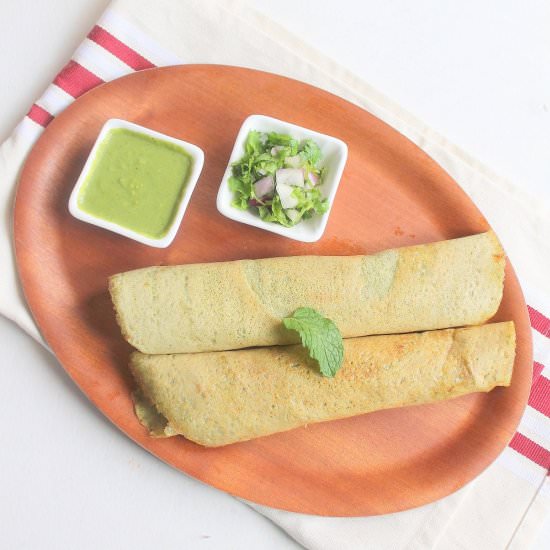 Moong Dal Dosa | Green Gram Crepes