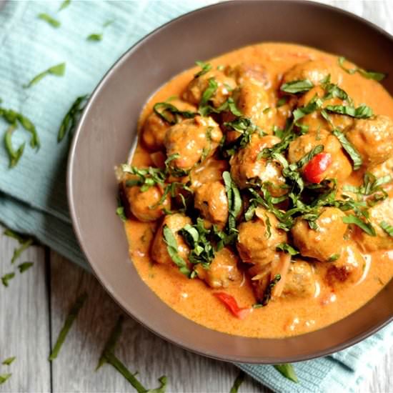 Thai Coconut Curry Turkey Meatballs