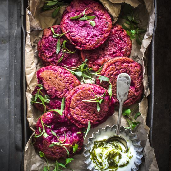 Beetroot and Feta Fritters