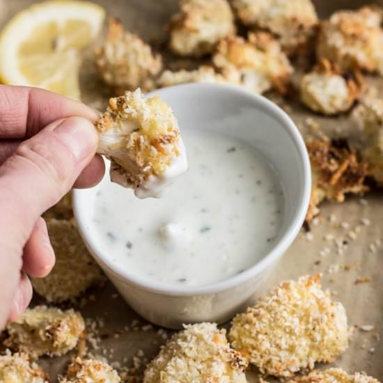 Crispy Cauliflower Bites with Ranch