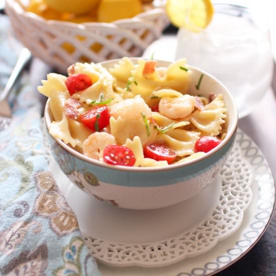 Shrimp and Prosciutto Pasta For One