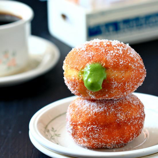Matcha Cream Mini Doughnuts
